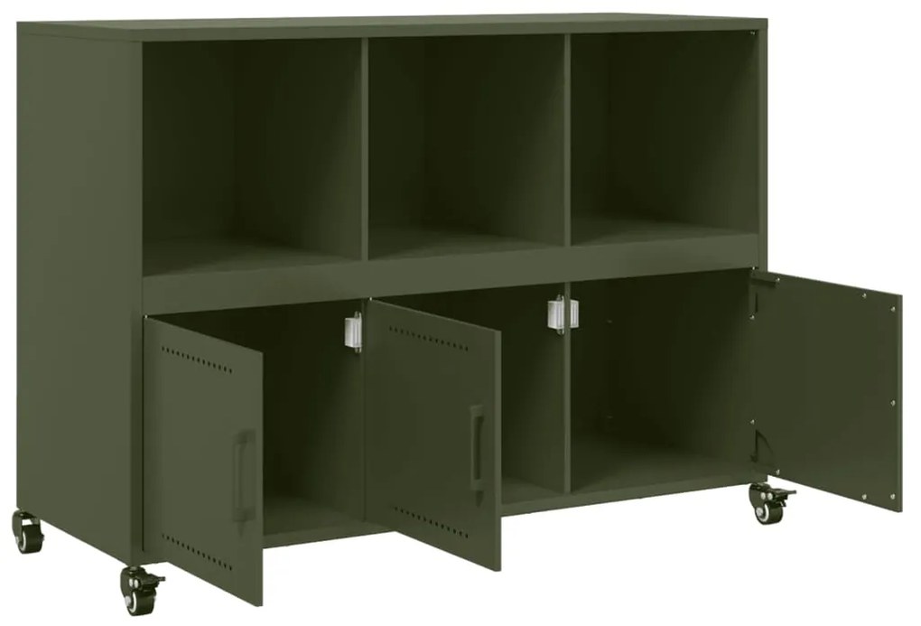 Aparador 100,5x39x72 cm aço verde-azeitona