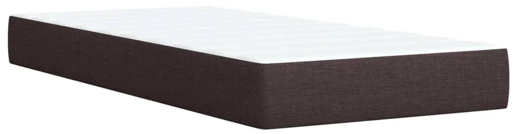 Cama com molas/colchão 90x200 cm tecido castanho-escuro