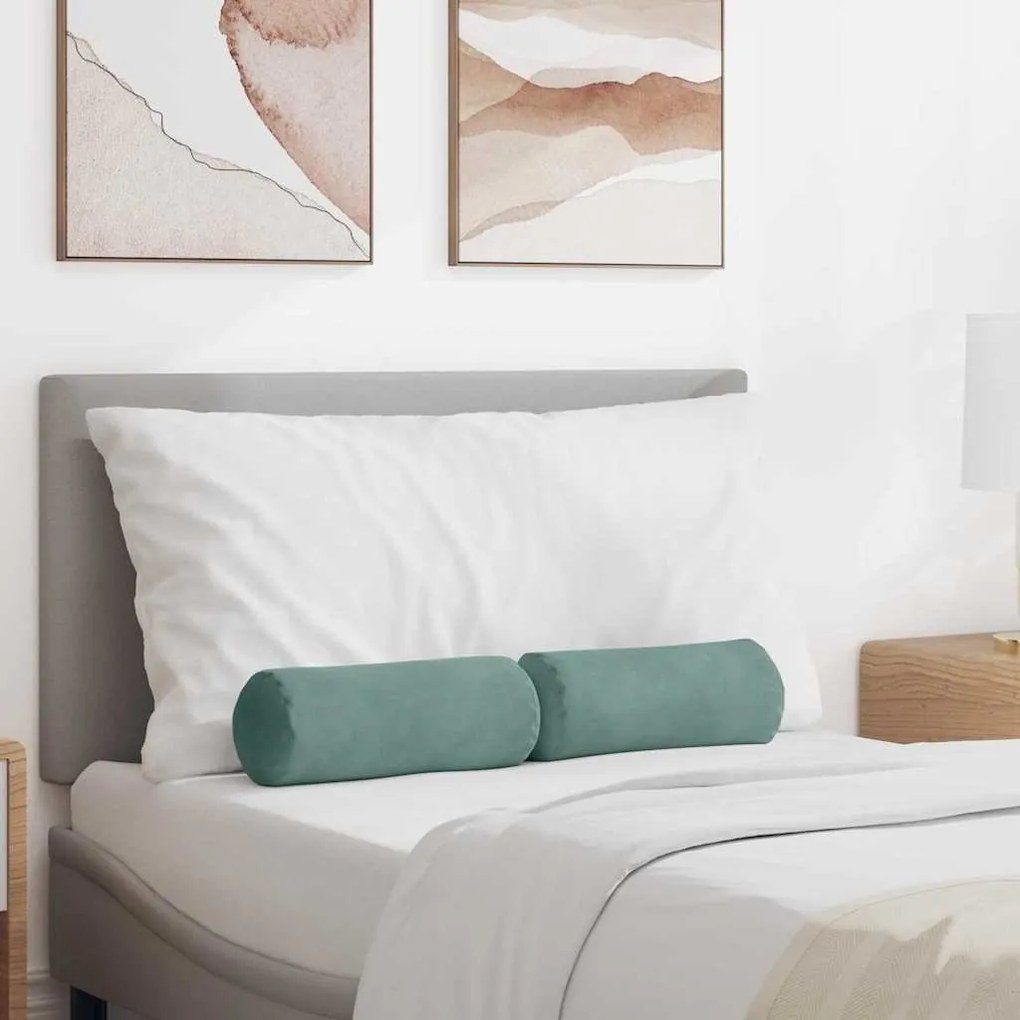 vidaXL Almofadas de Apoio 2 pcs Verde do Mar Ø 15 x 40 cm