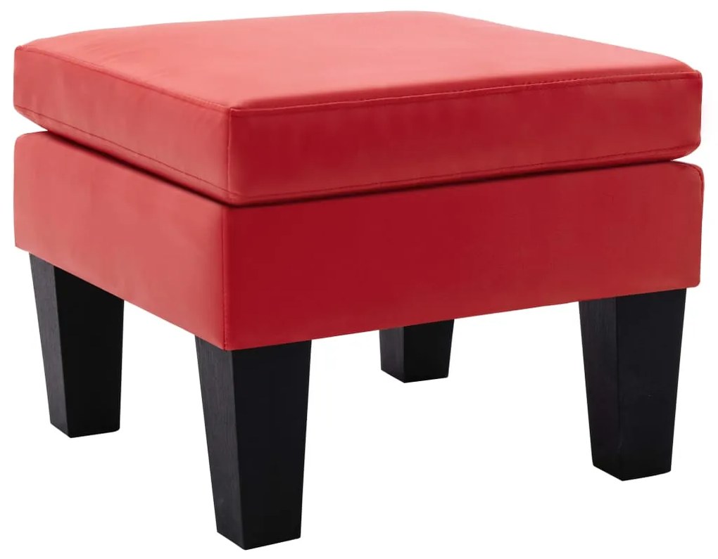 vidaXL Apoio de pés couro artificial vermelho