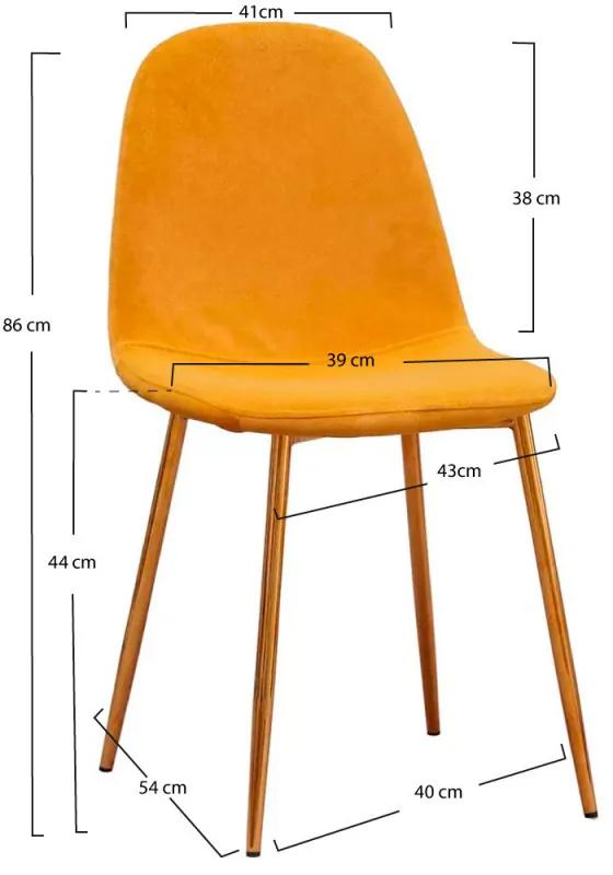 Cadeira Golden Teok Veludo - Amarelo