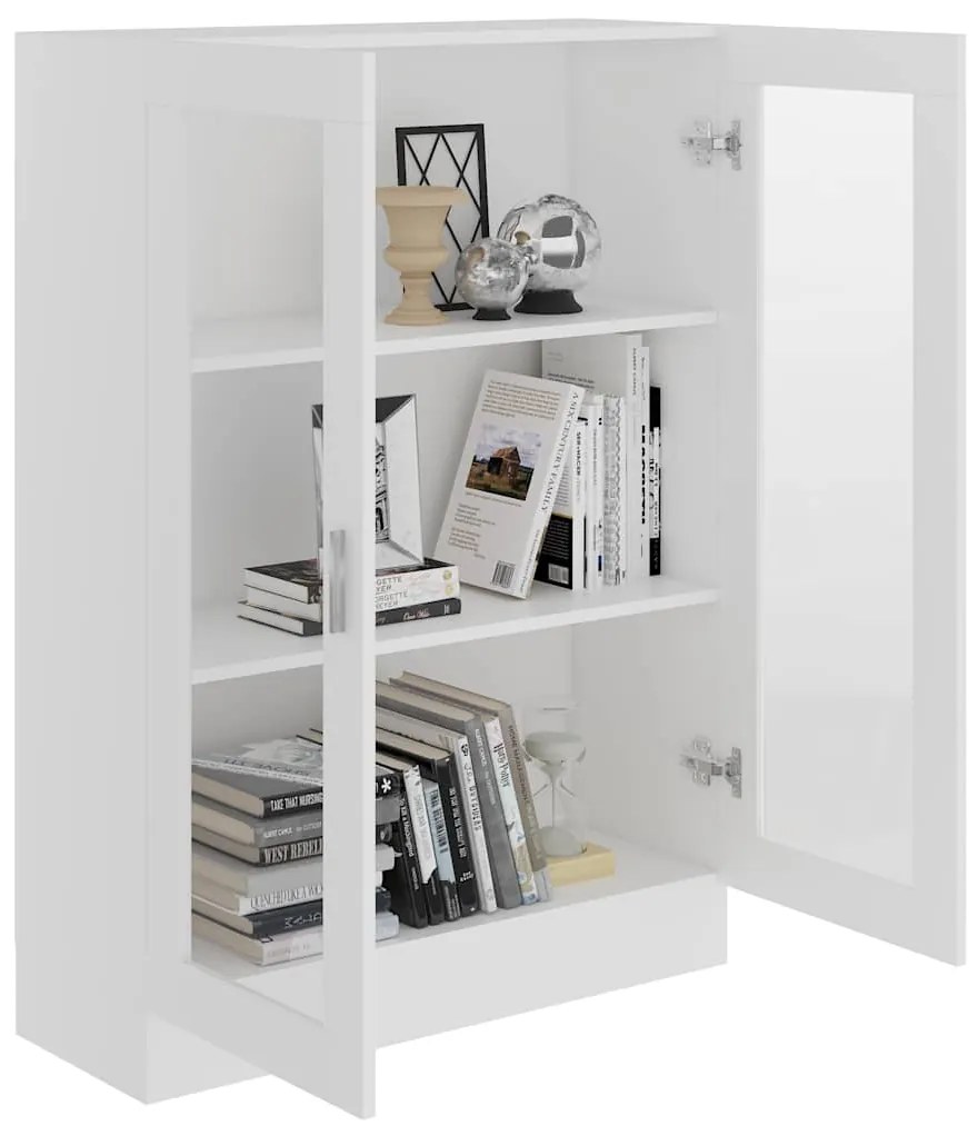 Armário vitrine 82,5x30,5x115 cm derivados de madeira branco