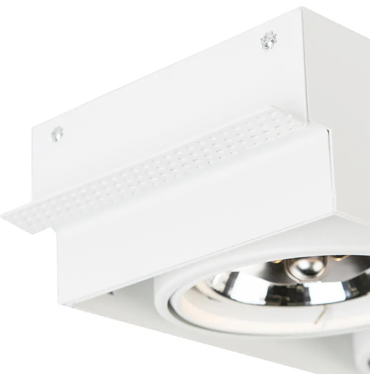 Foco embutido branco rotativo e inclinável AR111 sem moldura 2-luzes - Oneon Moderno