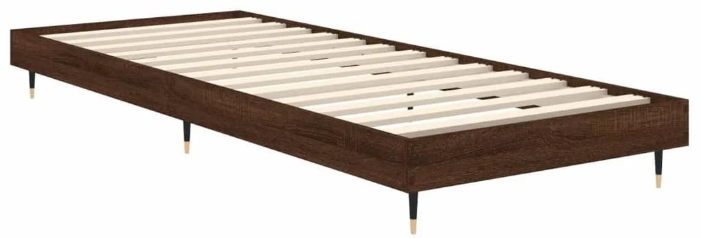 Estrutura de cama 75x190 cm derivados madeira carvalho castanho