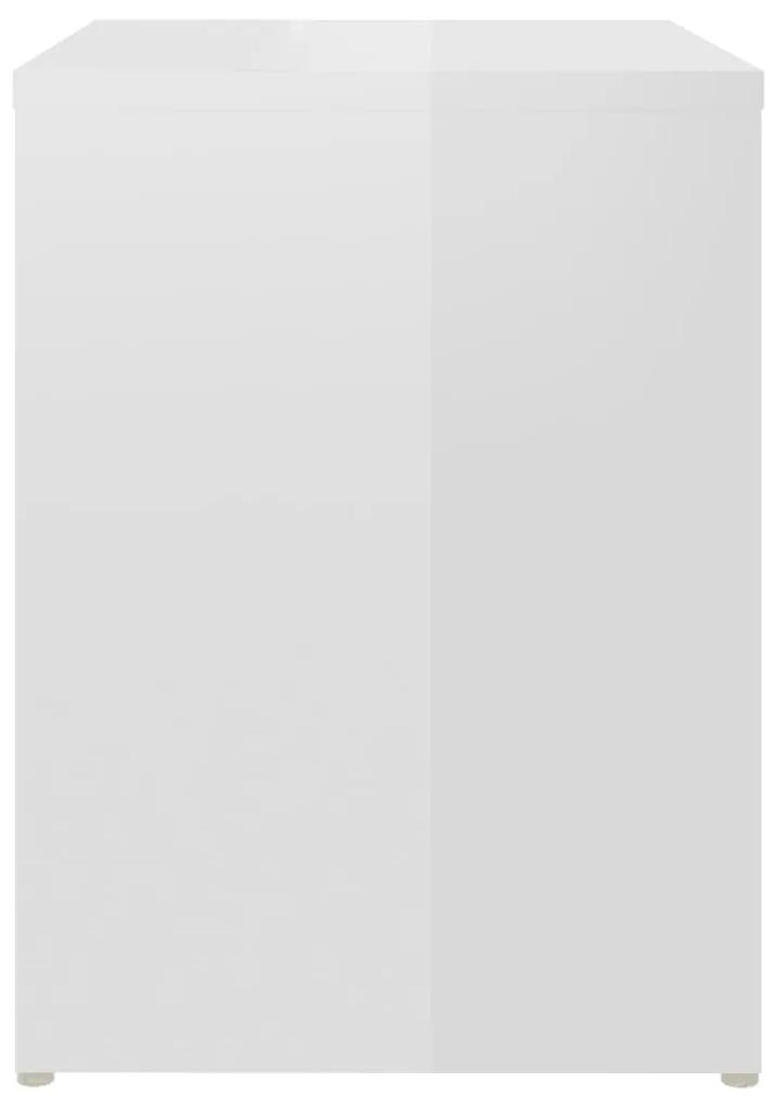 Mesas de cabeceira 2 pcs 40x30x40 cm contrapl. branco brilhante