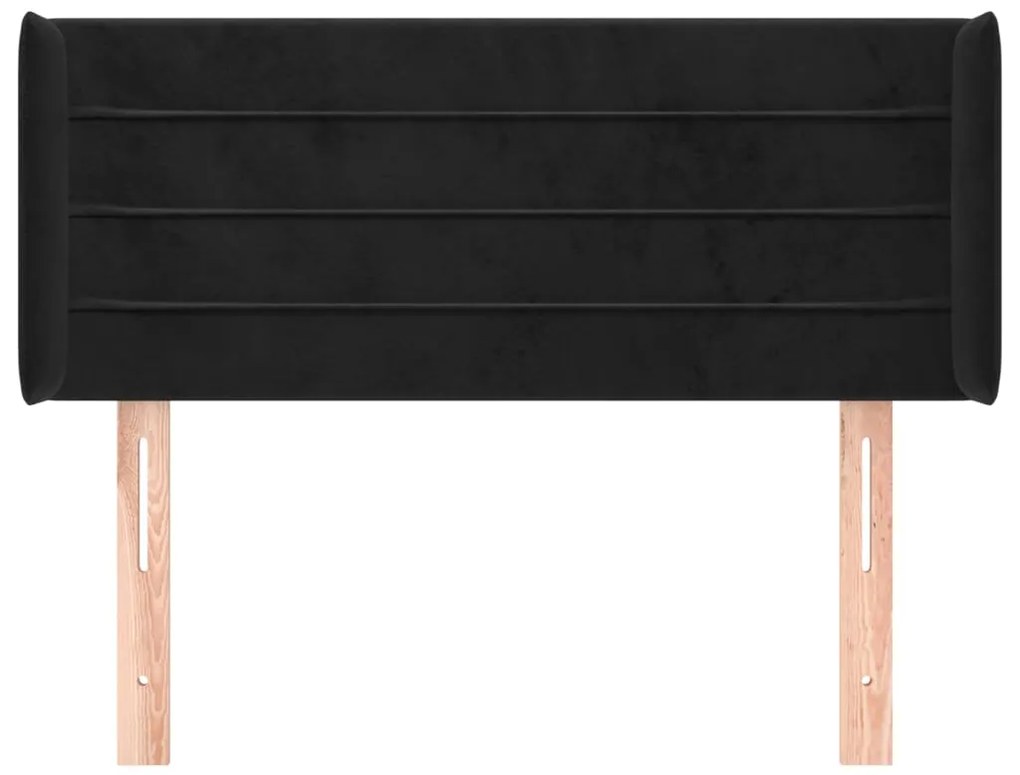 Cabeceira de cama c/ abas veludo 83x16x78/88 cm preto