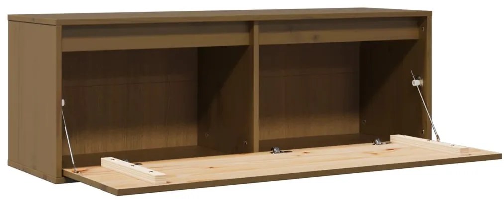 Armário de parede 100x30x35 cm pinho maciço castanho mel