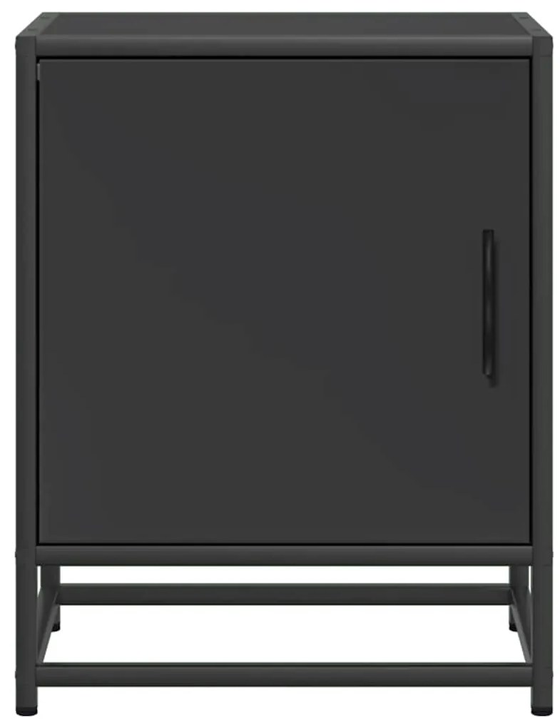 Mesa de cabeceira 40x31x50cm derivados de madeira preto e metal