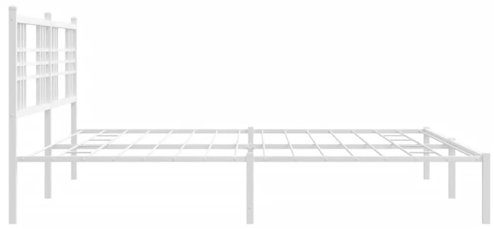 Estrutura de cama com cabeceira 200x200 cm metal branco
