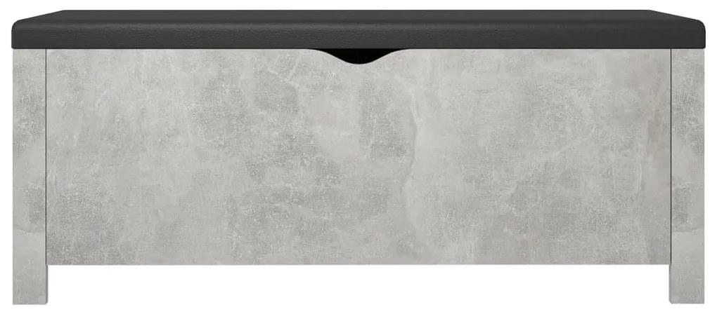 Caixa arrumação c/ almofadão contrap. 105x40x45cm cinza cimento