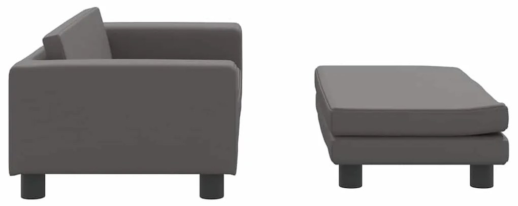 Cama para cães com extensão 100x50x30 cm couro artificial cinza