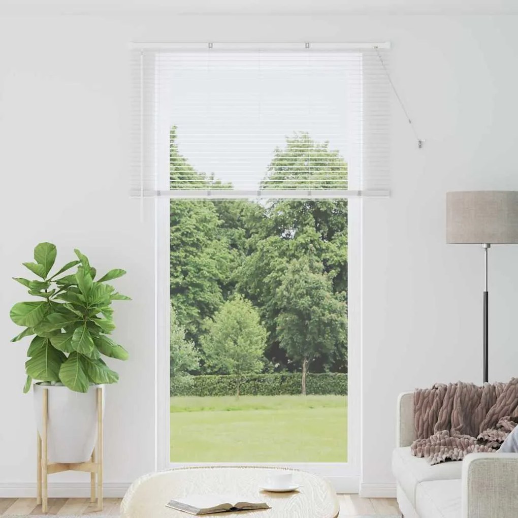 vidaXL Persiana de Janela com cortinas Outros Manual Branco 80 x 130 cm Alumínio