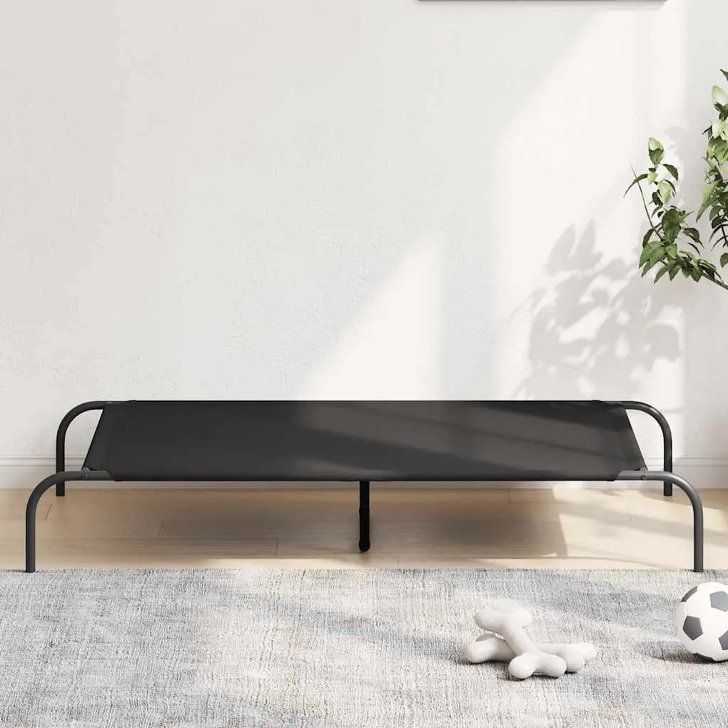 Cama para cães elevada 130x80x20cm tecido oxford e aço preto