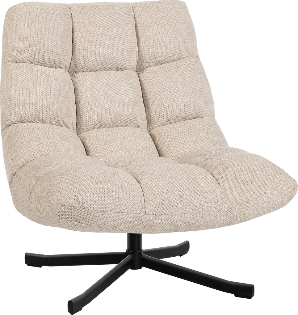 HOMCOM Poltrona Giratória Moderna Poltrona de Sala de Estar com Base de Cruz Estofada em Chenille Impermeável 75x95x90 cm Creme | Aosom Portugal