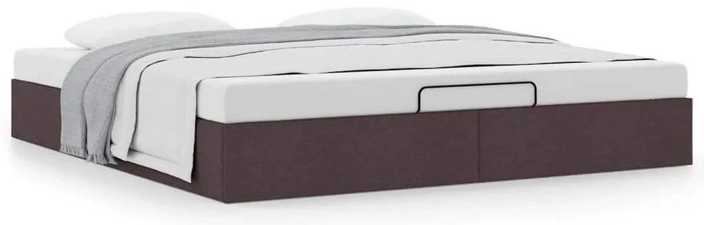 Estrutura de cama otomana sem colchão 200x200cm castanho-escuro