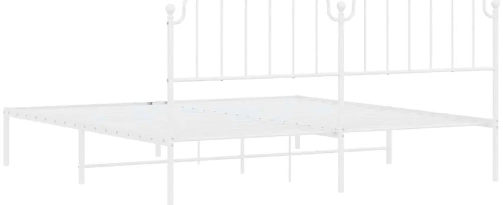 Estrutura de cama com cabeceira 193x203 cm metal branco