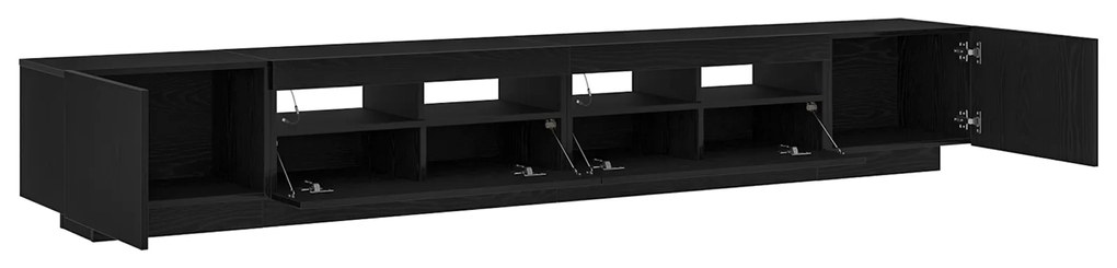 Estante de TV vidaXL com Luzes LED em Carvalho Preto 260x35x40 cm em M
