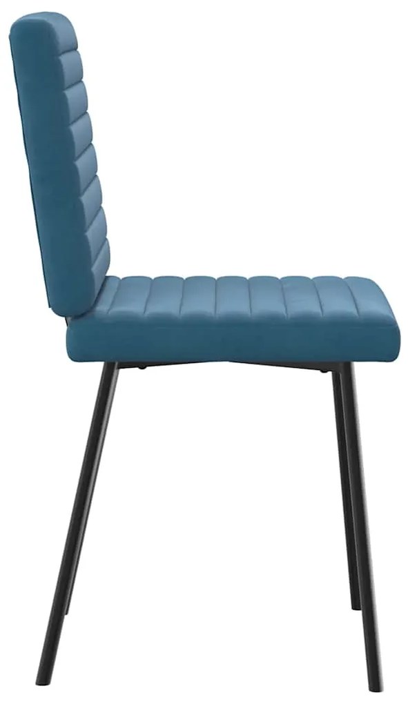 Cadeiras de jantar 2 pcs veludo azul