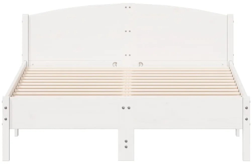 Cama sem colchão 140x190 cm madeira de pinho maciça branco