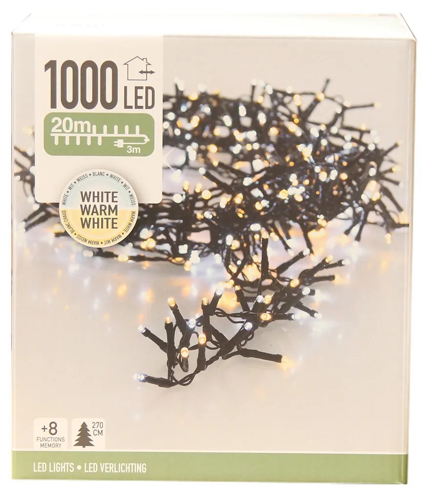Grinalda 1000 Leds Luz Quente e Fria 20M