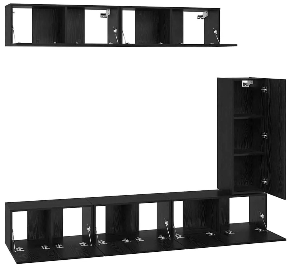 Conjunto de móvel de TV 6 pcs Carvalho preto 30.5 x 30 x 90 cm