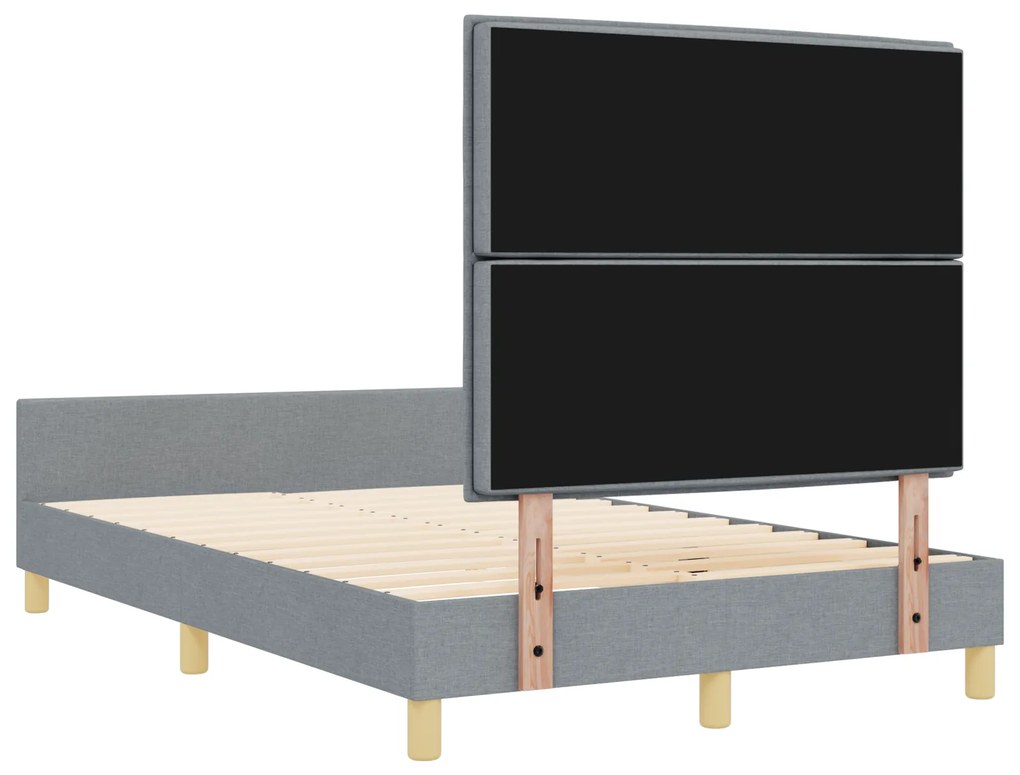 Cama vidaXL Cinza Claro 140x190 cm em Tecido