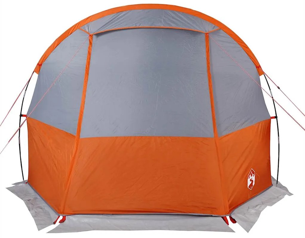Tenda de campismo túnel p/ 4 pessoas impermeável cinza/laranja