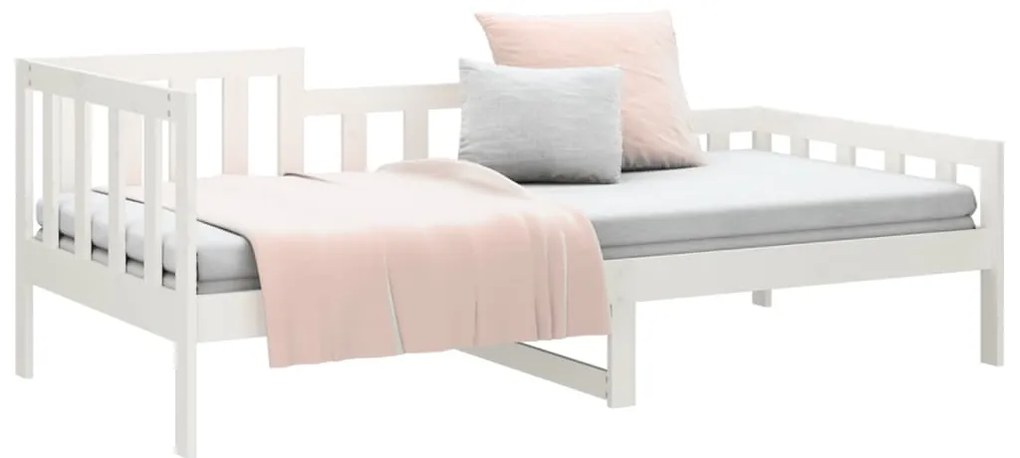 Sofá-cama sem colchão 90x190 cm madeira de pinho maciça branco