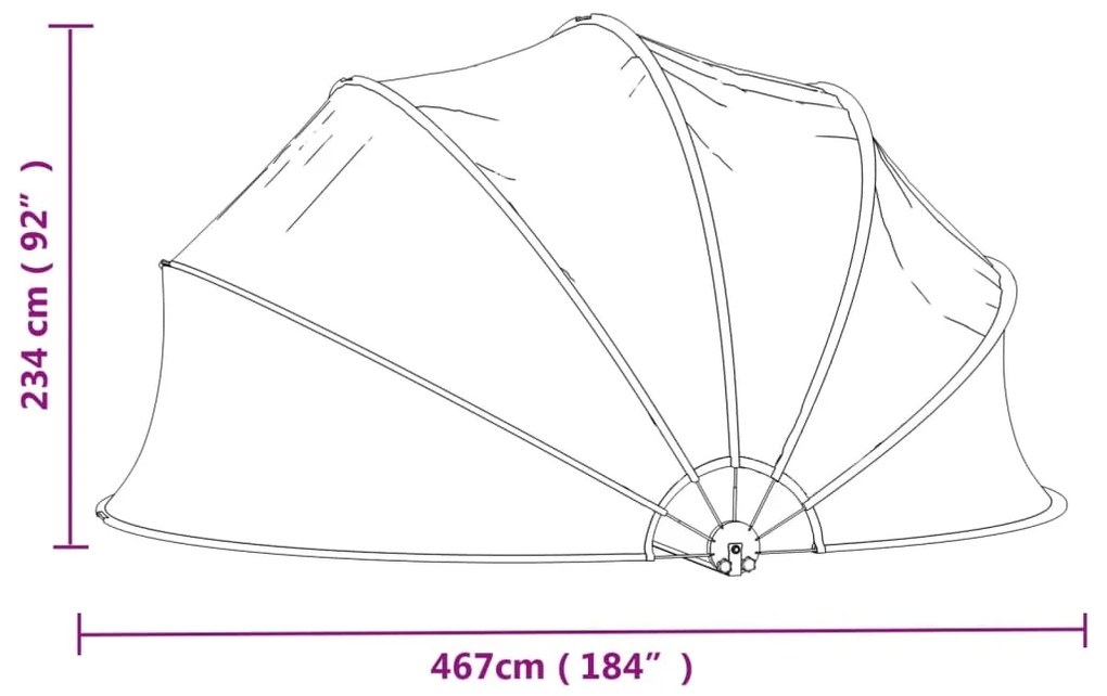 Cúpula de piscina redonda 467x234 cm PVC