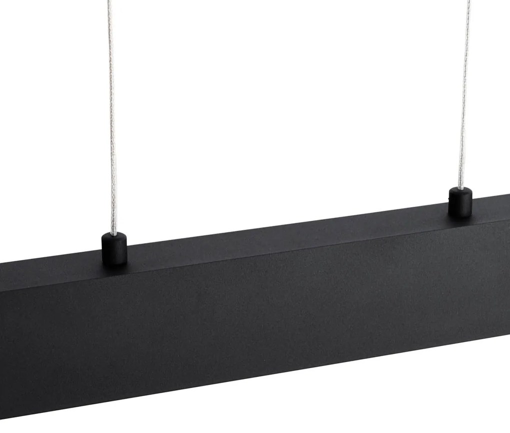 Candeeiro de suspensão preto com LED regulável em 3 níveis 2700-4000K - Keane Moderno