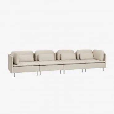 Sofá Modular De 4 Peças Oriol Tecido Creme Bege - Sklum