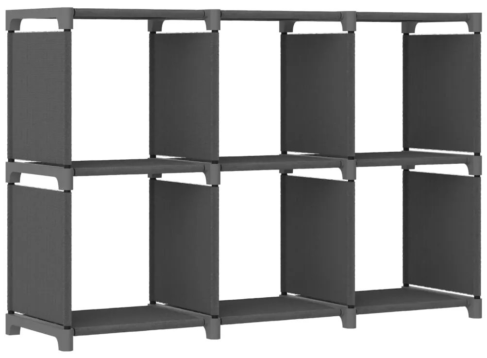 Unidade de prateleiras 6 cubos 103x30x72,5 cm tecido cinzento