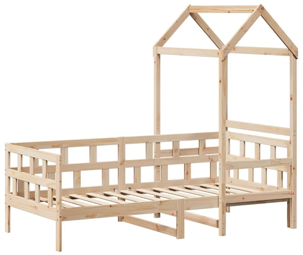 Sofá-cama com telhado 90x200 cm madeira de pinho maciça