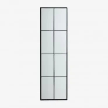 Espelho De Parede De Metal Com Efeito Janela (40x130 Cm) Rania Preto - Sklum