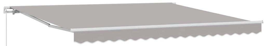 vidaXL Toldo Retrátil Cinzento-claro 400 × 300 cm Poliéster e Alumínio