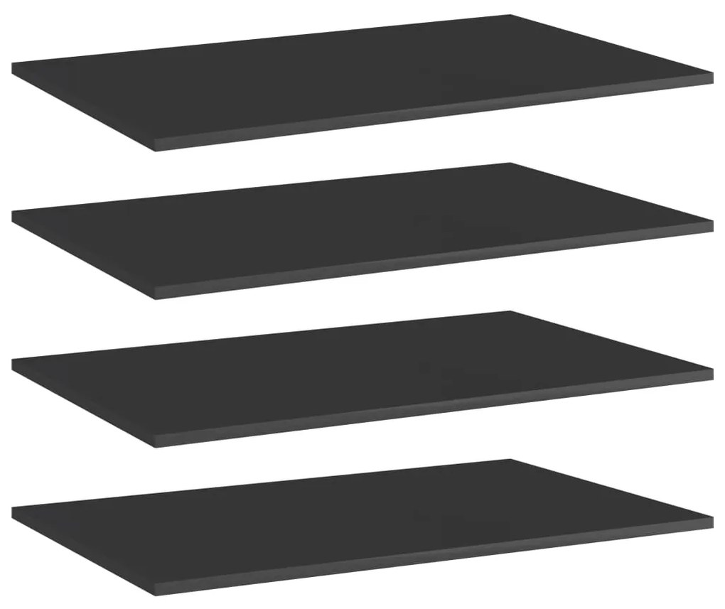 vidaXL Prateleiras estante 4pcs 80x50x1,5cm contrapl. preto brilhante