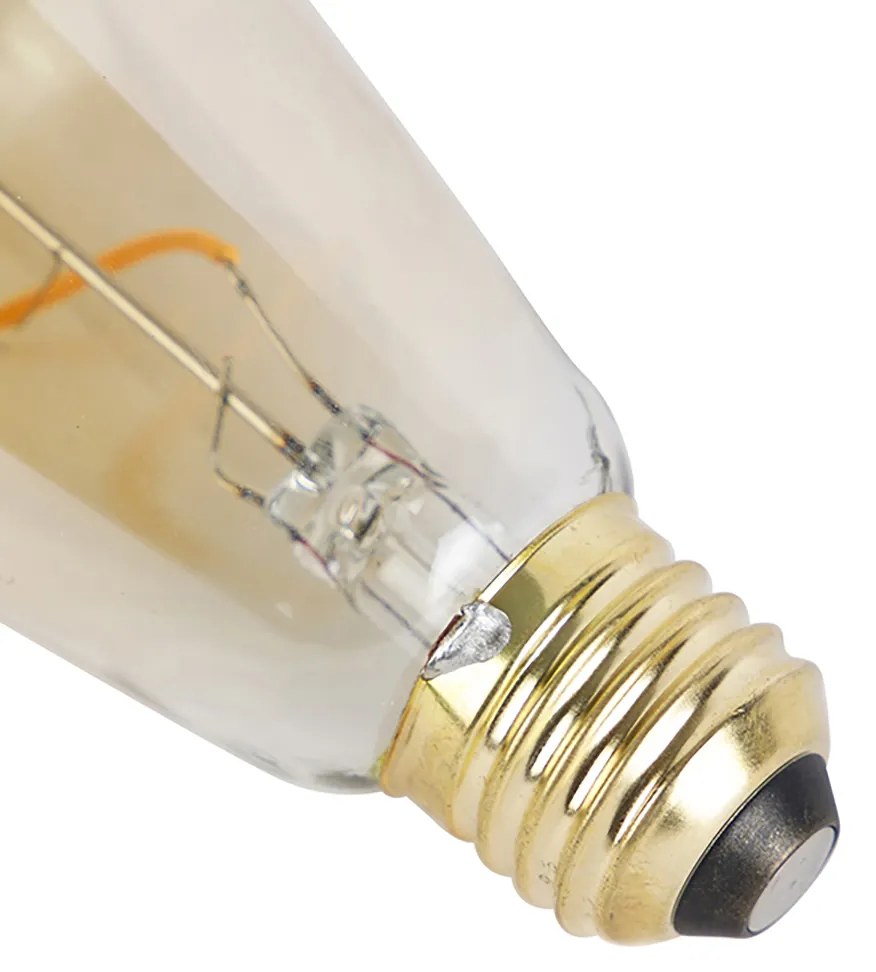 Conjunto de 3 lâmpadas LED espirais E27 reguláveis ST64 ouro 4W 270 lm 2100K