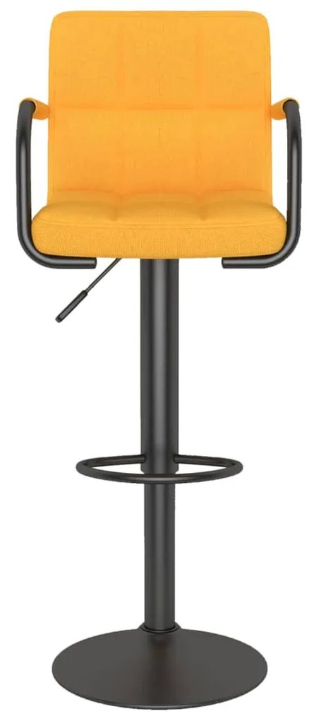 Bancos de bar 2 pcs tecido amarelo mostarda