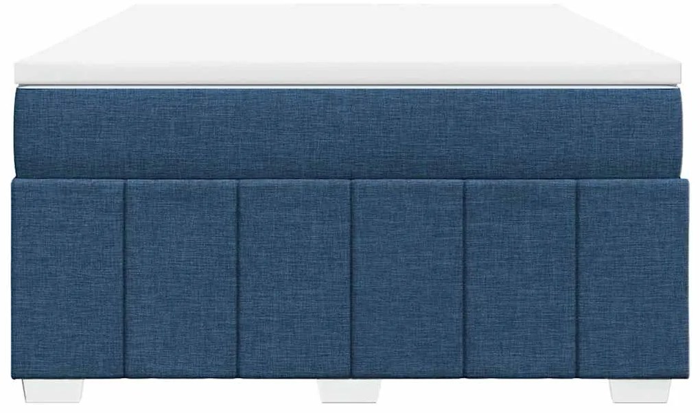 Cama com molas/colchão 140x190 cm tecido azul