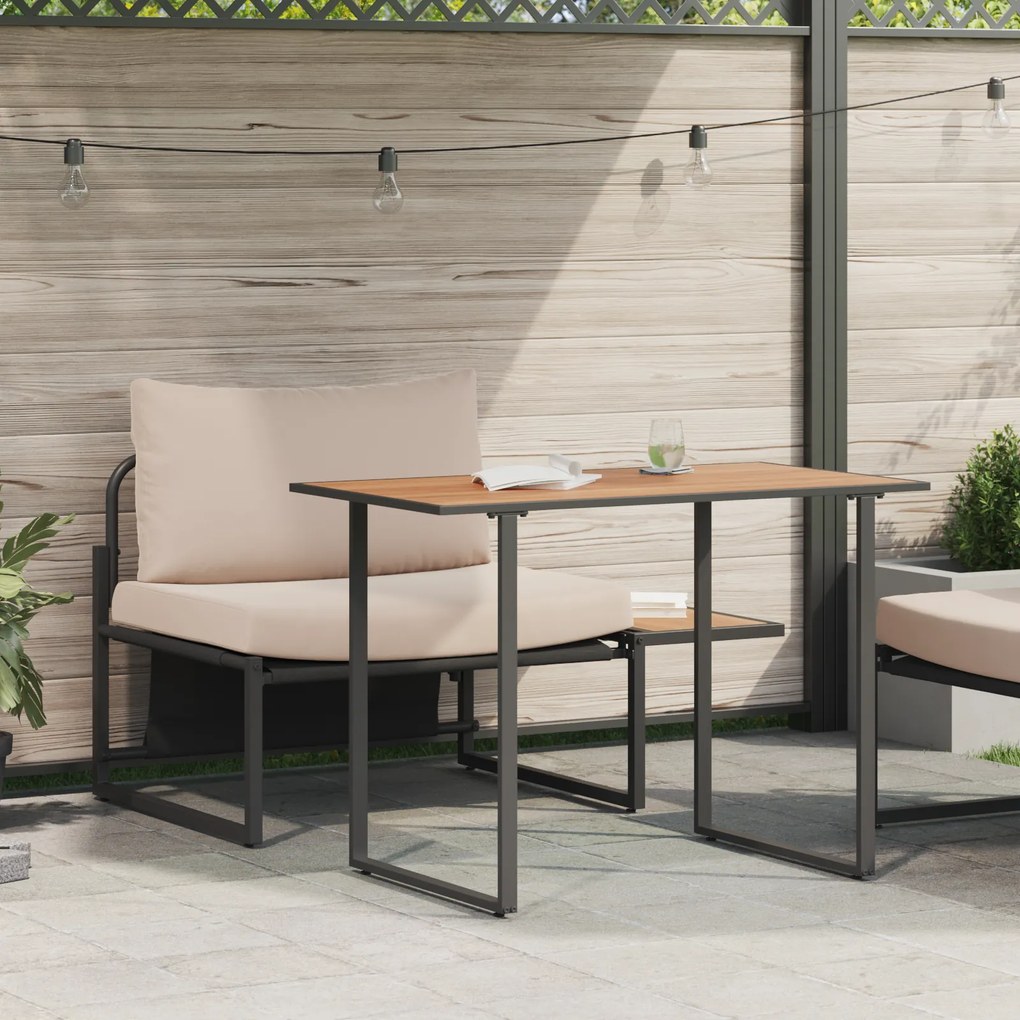 Conjunto de Jantar de Jardim com 2 Peças Cadeira Individual com Almofa