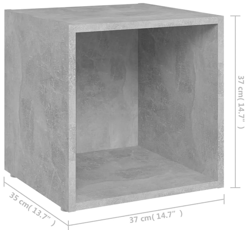 Móveis de TV 4 pcs derivados de madeira cinzento cimento