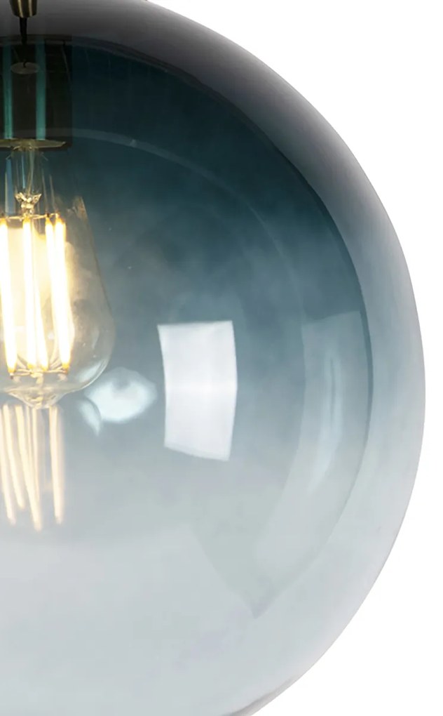 Candeeiro suspenso inteligente latão com vidro azul oceano 33 cm incl. WiFi ST64 - Pallon