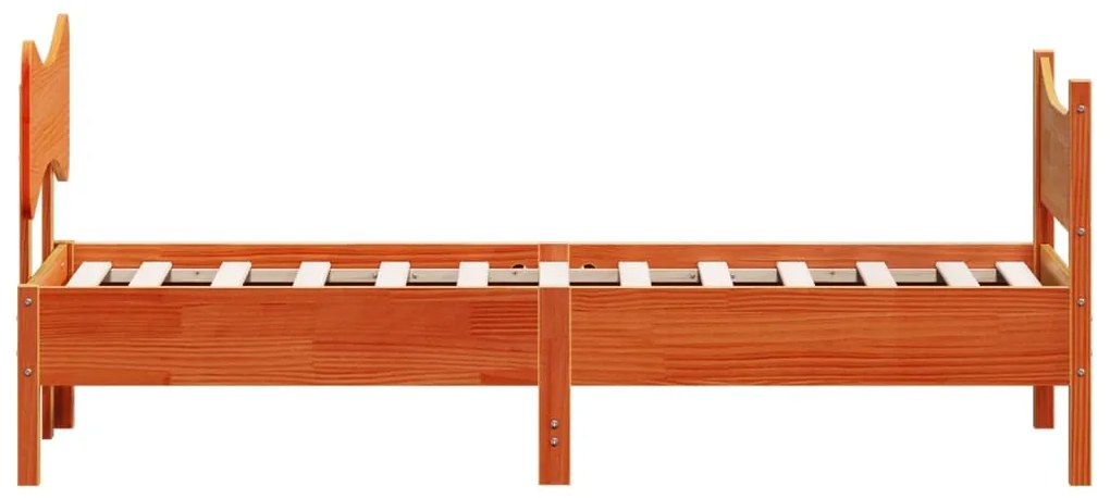 Cama sem colchão 100x200 cm pinho maciço castanho-mel