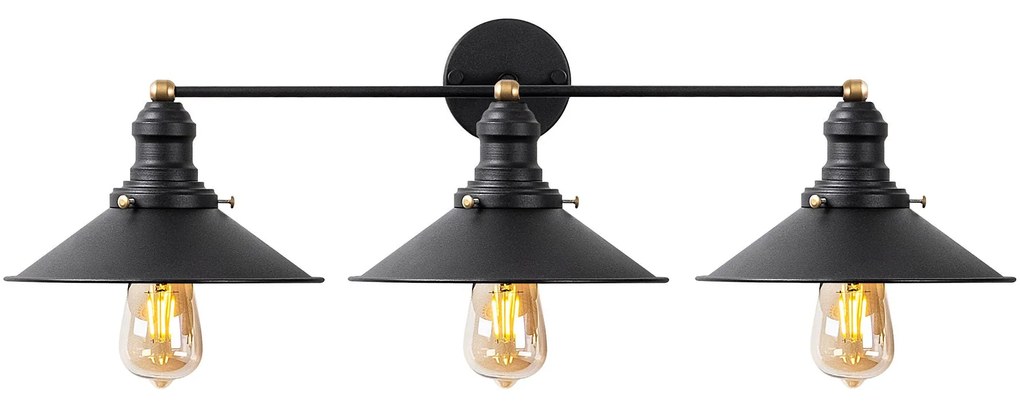 Candeeiro de Parede Conical – Preto – 75 x 27 x 20 cm
