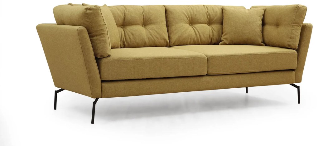 Sofá de 3 Lugares Mapa – Amarelo Esverdeado – 214 cm x 90 cm x 84 cm