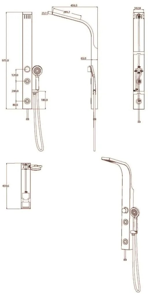 SCHÜTTE Coluna de duche SANSIBAR cor aço inoxidável