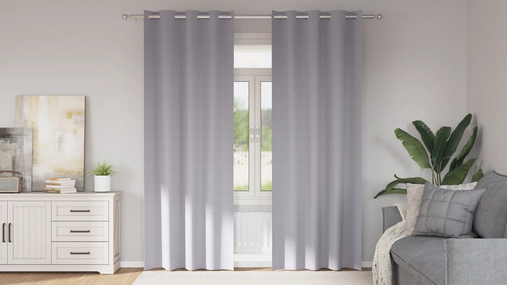 vidaXL Cortinas 2 pcs Cinza Metálico 225 x 140 cm Poliéster