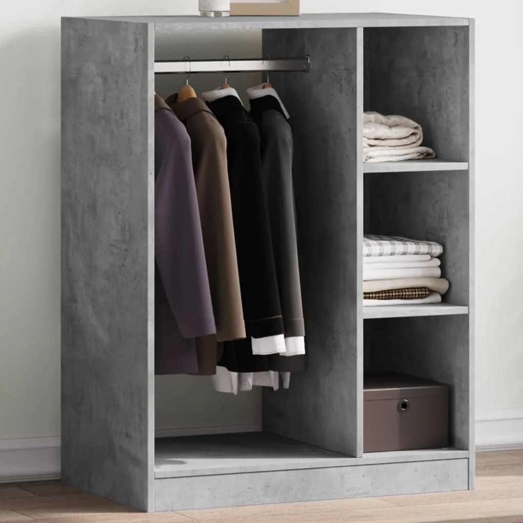 vidaXL Roupeiro 77x48x102 cm derivados de madeira cinzento cimento