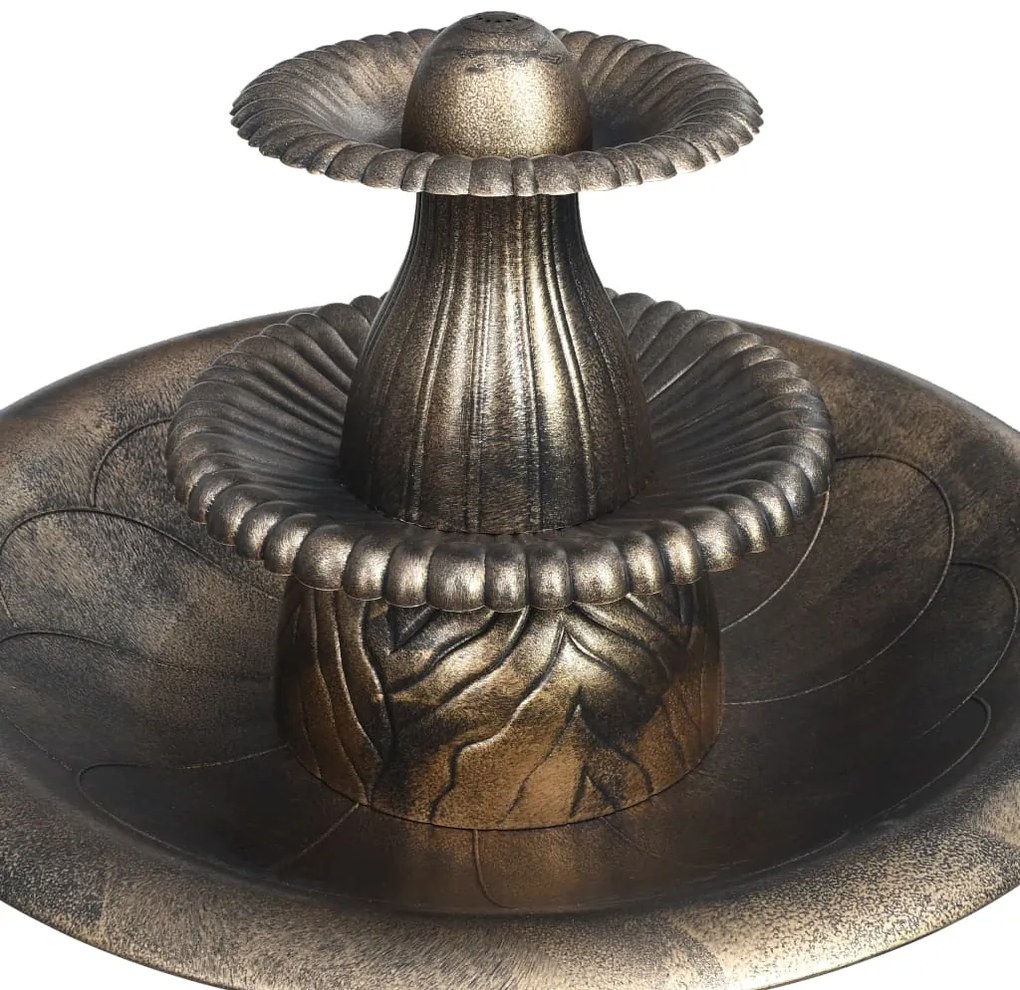 Banheira para pássaros com fonte 50x91 cm plástico bronze
