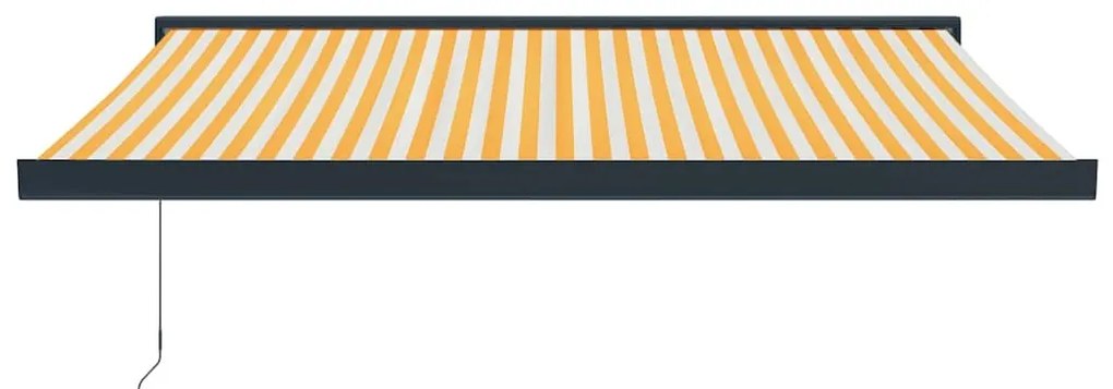 Toldo retrátil 3,5x2,5 m tecido e alumínio amarelo e branco